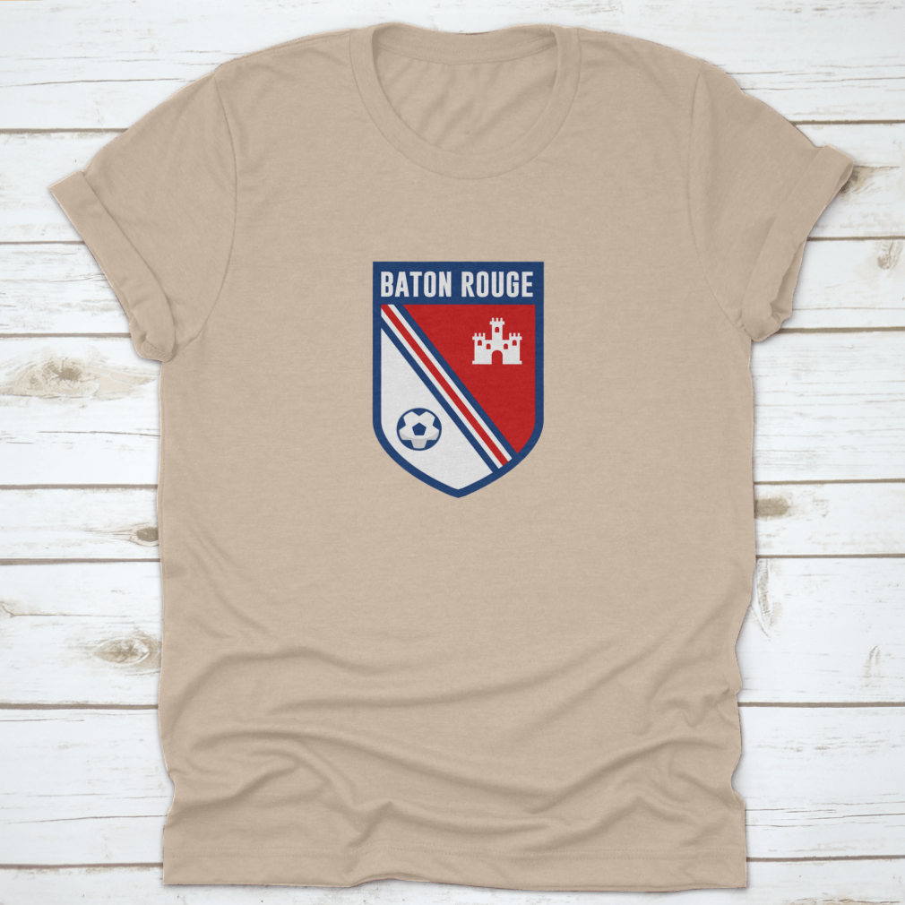 Baton Rouge soccer team logo t-shirt in Sport Grey, showcasing its classic fit and quality fabric.