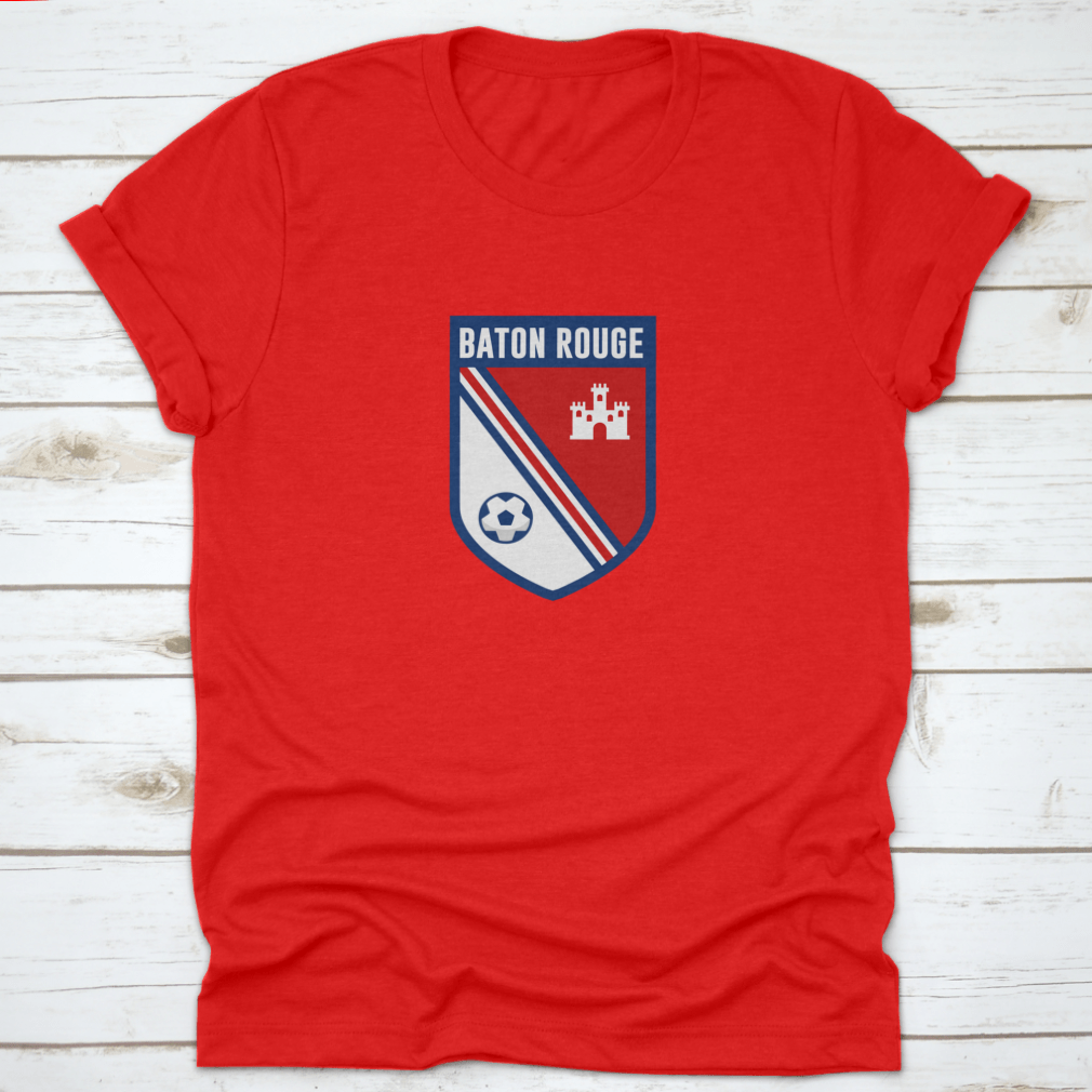 Baton Rouge soccer team logo t-shirt in Sport Grey, showcasing its classic fit and quality fabric.