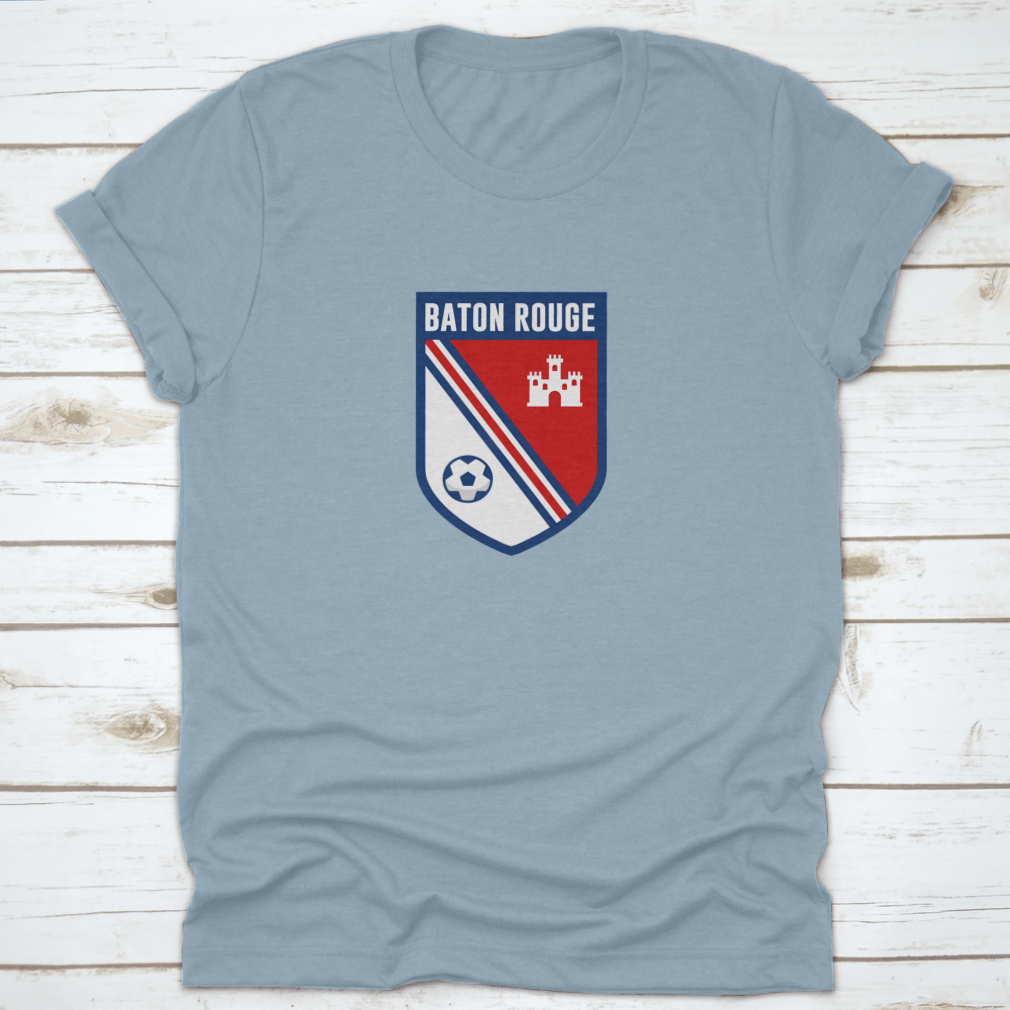 Baton Rouge soccer team logo t-shirt in Sport Grey, showcasing its classic fit and quality fabric.