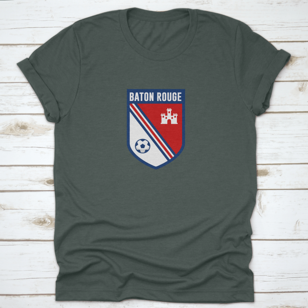 Baton Rouge soccer team logo t-shirt in Sport Grey, showcasing its classic fit and quality fabric.