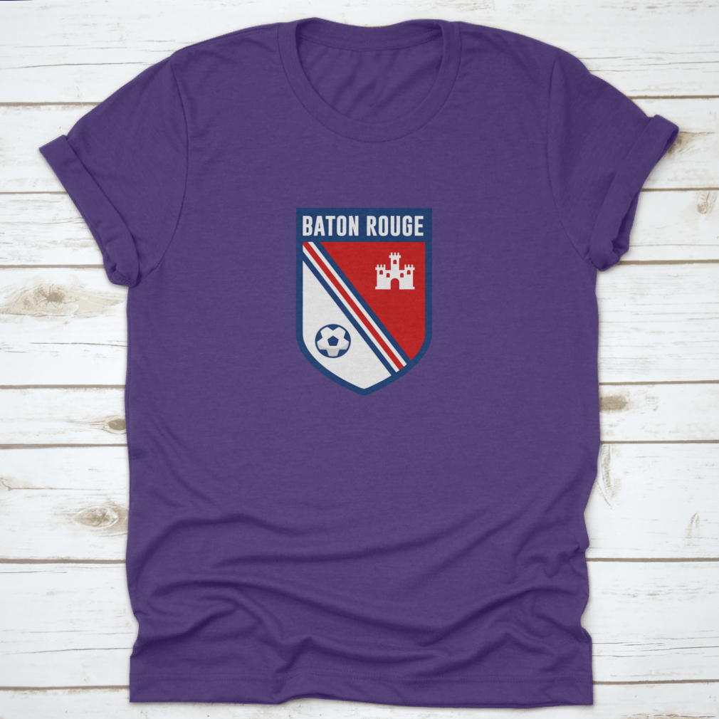 Baton Rouge soccer team logo t-shirt in Sport Grey, showcasing its classic fit and quality fabric.