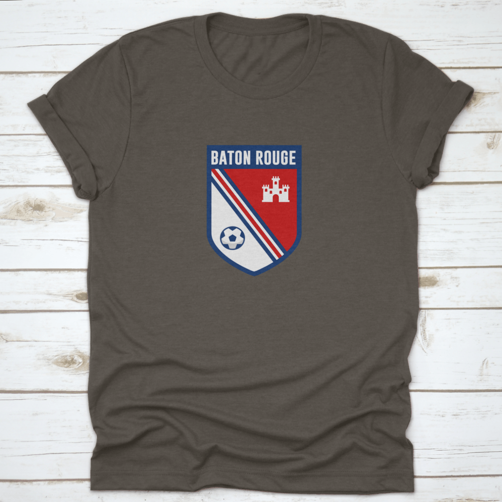 Baton Rouge soccer team logo t-shirt in Sport Grey, showcasing its classic fit and quality fabric.