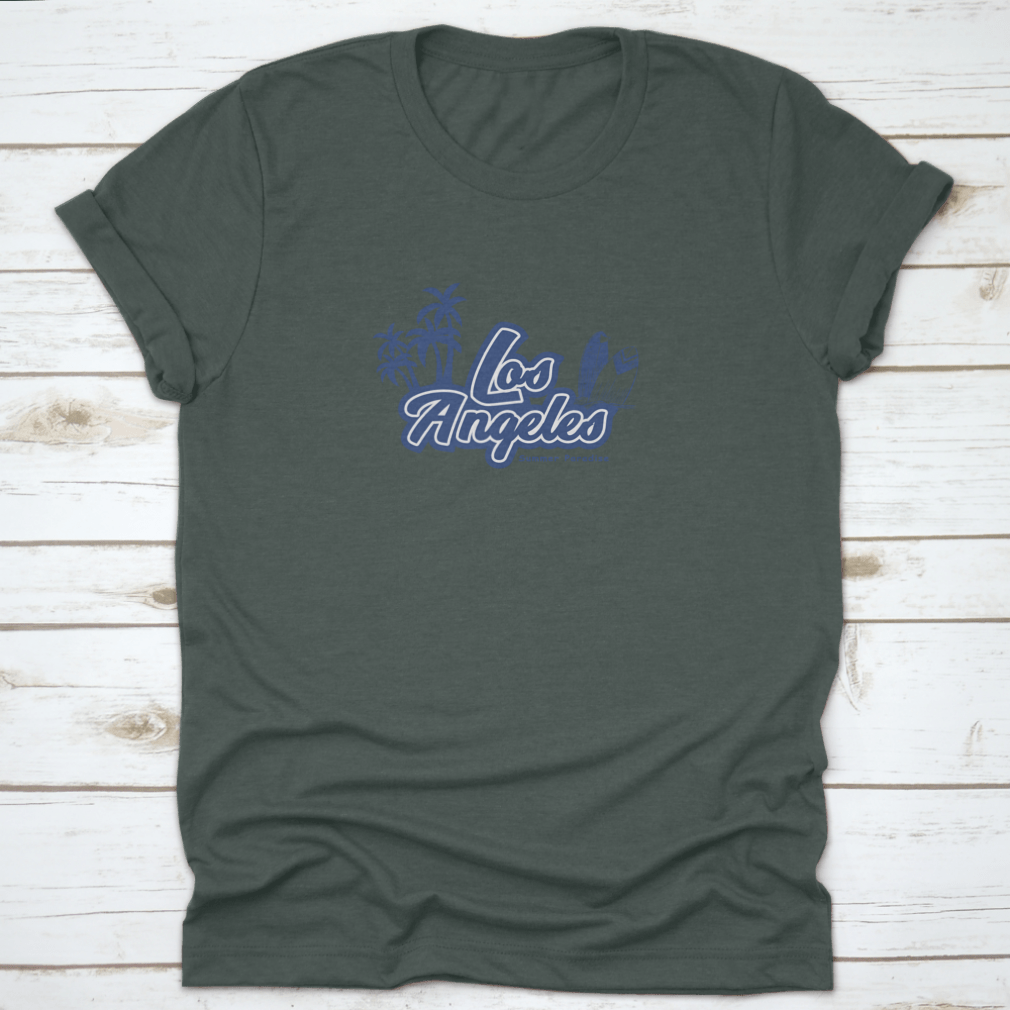 Los Angeles Graphic Slogan Print Tee Shirt in a stylish design, showcasing vibrant colors and a comfortable fit.