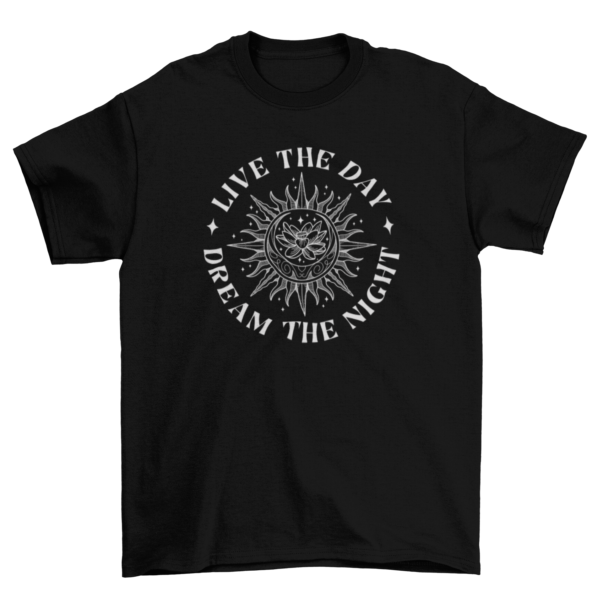 Lotus flower line art t-shirt featuring an inspirational quote.