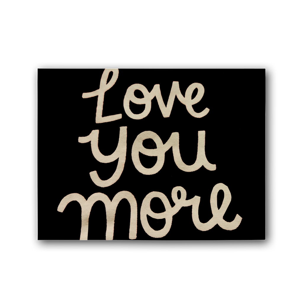 Love You More Premium Stretched Canvas artwork featuring vibrant colors on a satin-matte cotton canvas, framed with pine stretcher bars.