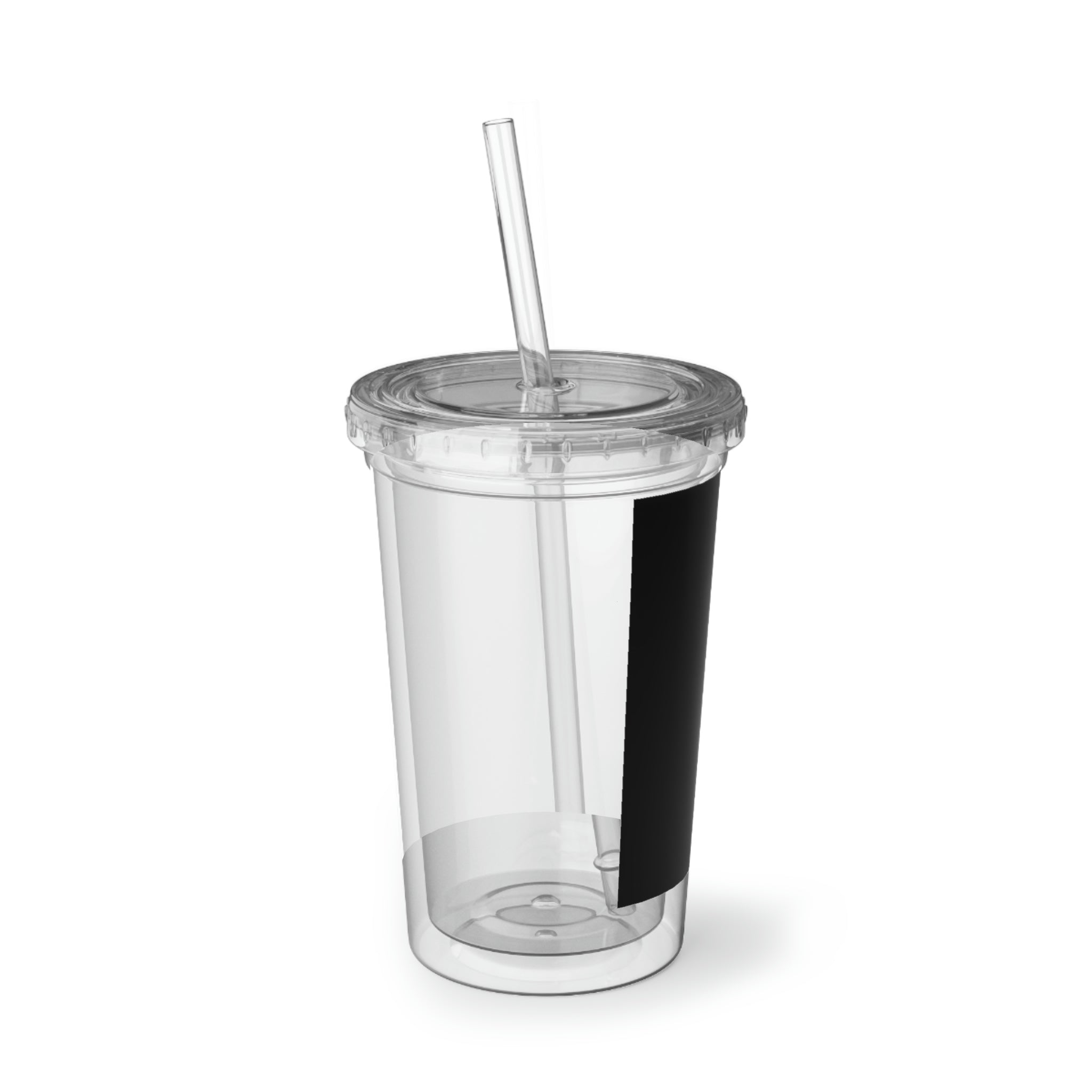 Love You More Suave Acrylic Cup with vibrant design, double-wall insulation, and included straw and lid.
