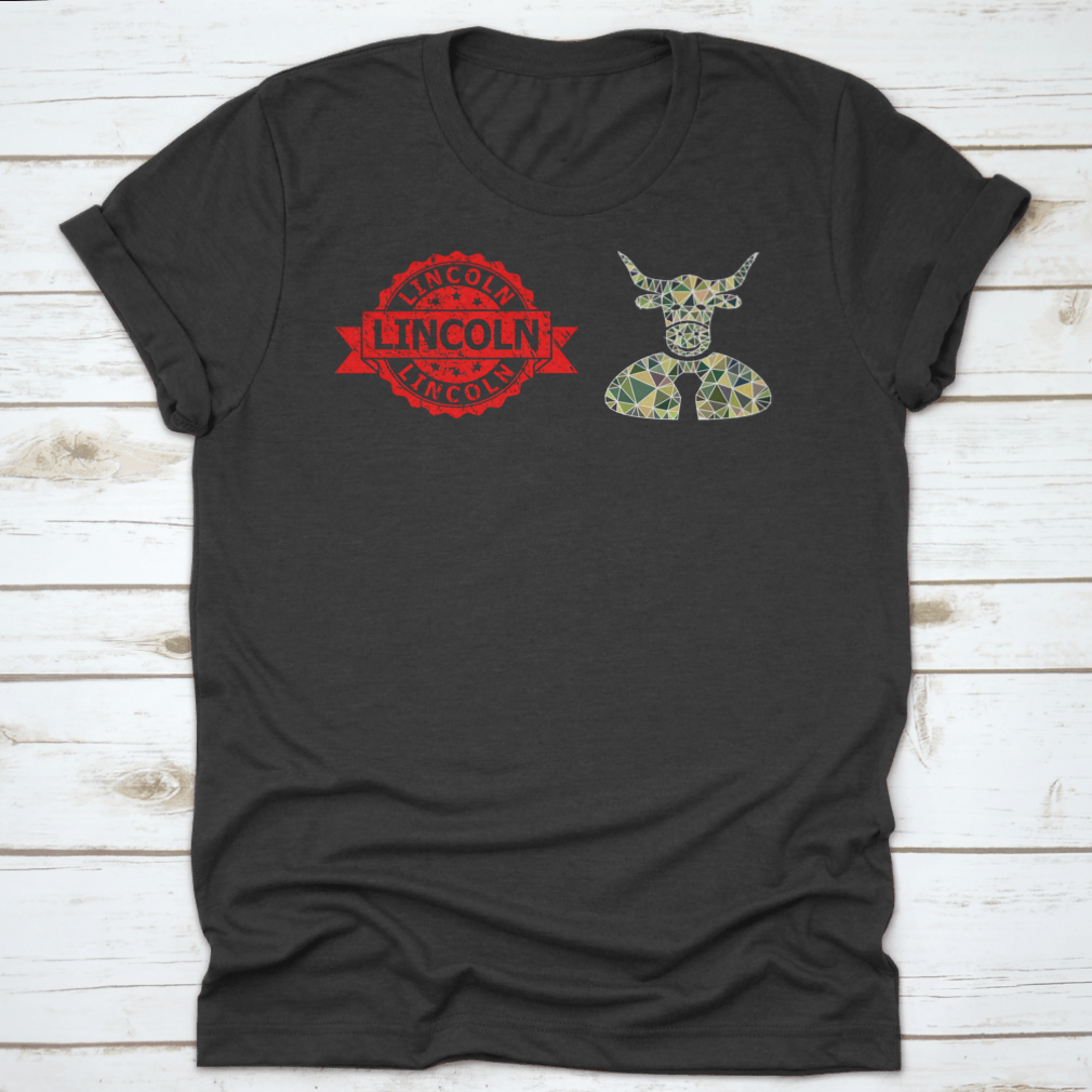 Lowpoly Polygonal Bull Boss Military Camouflage Icon Illustration on a cotton fabric, showcasing a unique geometric design.