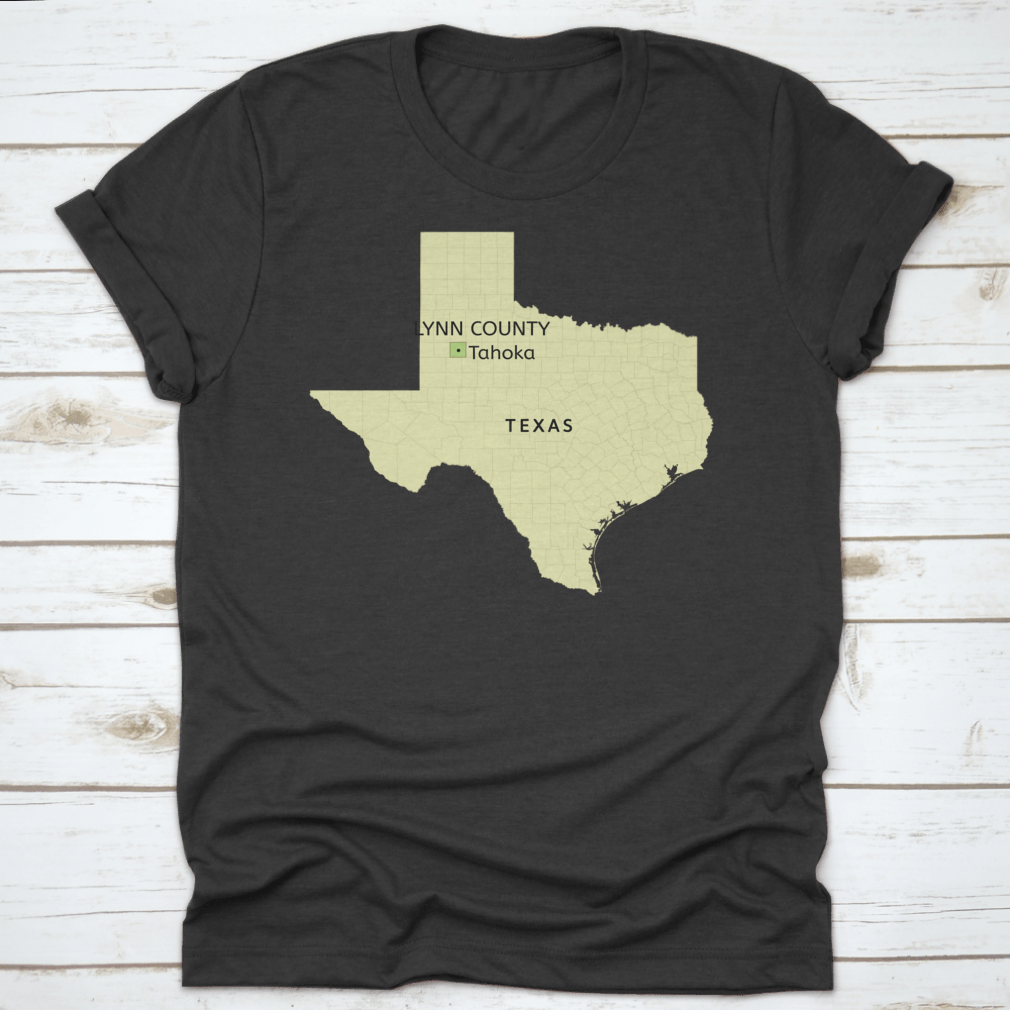 Detailed Texas state map highlighting Lynn County and City of Tahoka, showcasing roads and landmarks.