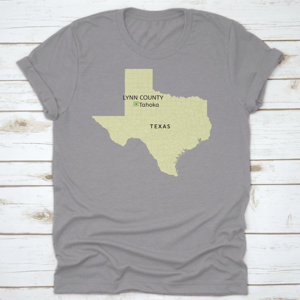 Detailed Texas state map highlighting Lynn County and City of Tahoka, showcasing roads and landmarks.