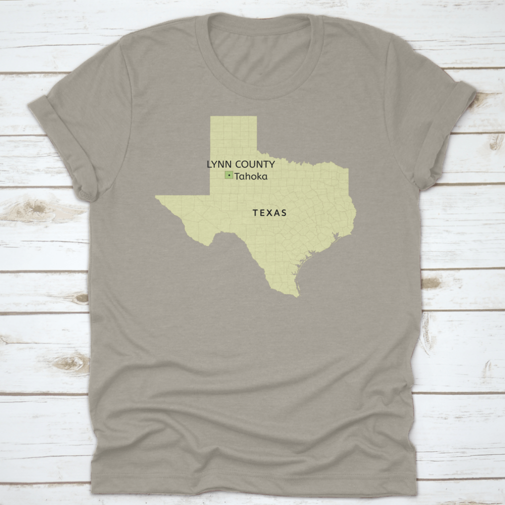 Detailed Texas state map highlighting Lynn County and City of Tahoka, showcasing roads and landmarks.