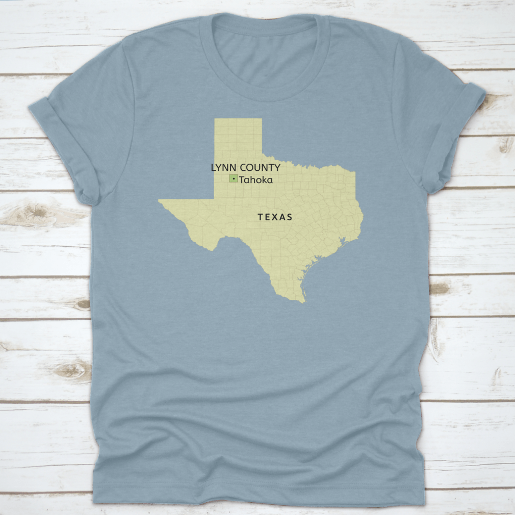 Detailed Texas state map highlighting Lynn County and City of Tahoka, showcasing roads and landmarks.