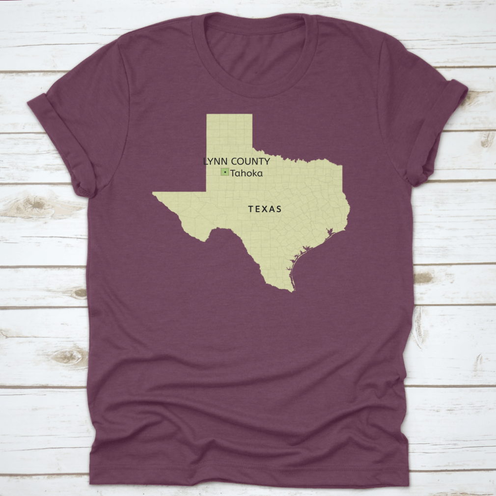 Detailed Texas state map highlighting Lynn County and City of Tahoka, showcasing roads and landmarks.