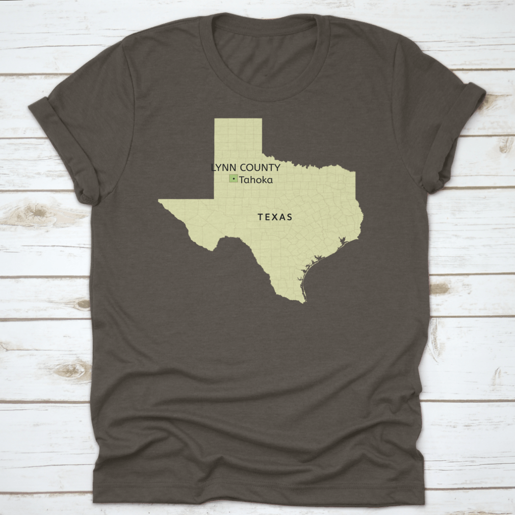 Detailed Texas state map highlighting Lynn County and City of Tahoka, showcasing roads and landmarks.