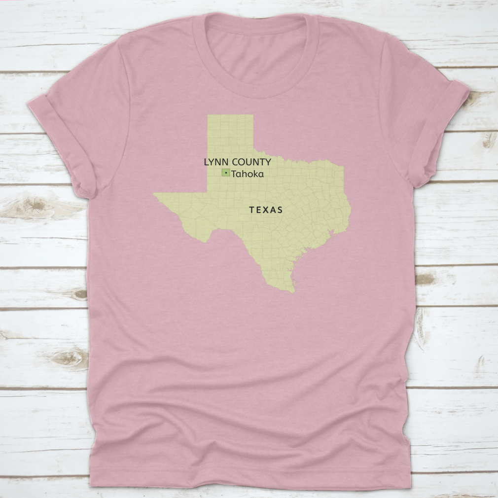 Detailed Texas state map highlighting Lynn County and City of Tahoka, showcasing roads and landmarks.