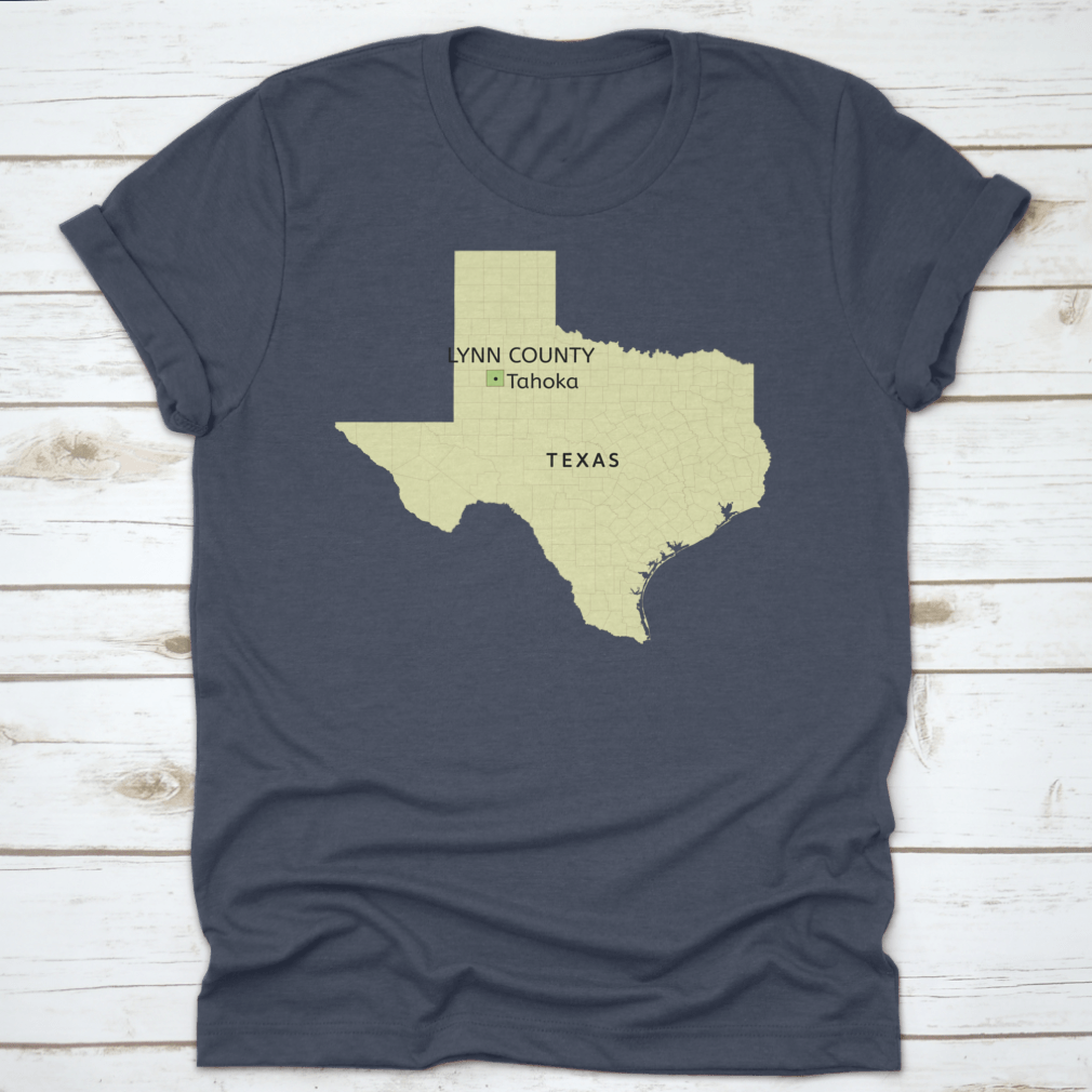 Detailed Texas state map highlighting Lynn County and City of Tahoka, showcasing roads and landmarks.