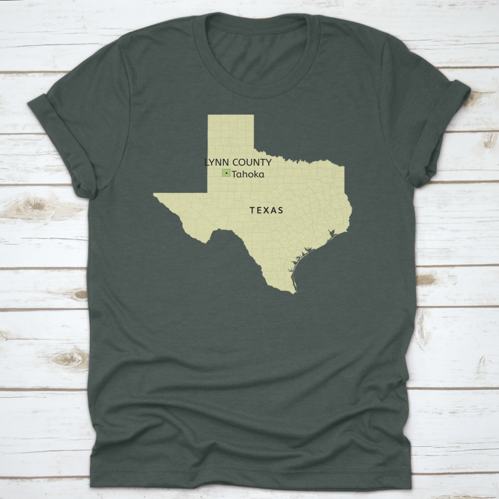 Detailed Texas state map highlighting Lynn County and City of Tahoka, showcasing roads and landmarks.