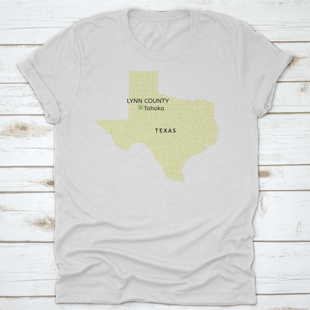 Detailed Texas state map highlighting Lynn County and City of Tahoka, showcasing roads and landmarks.