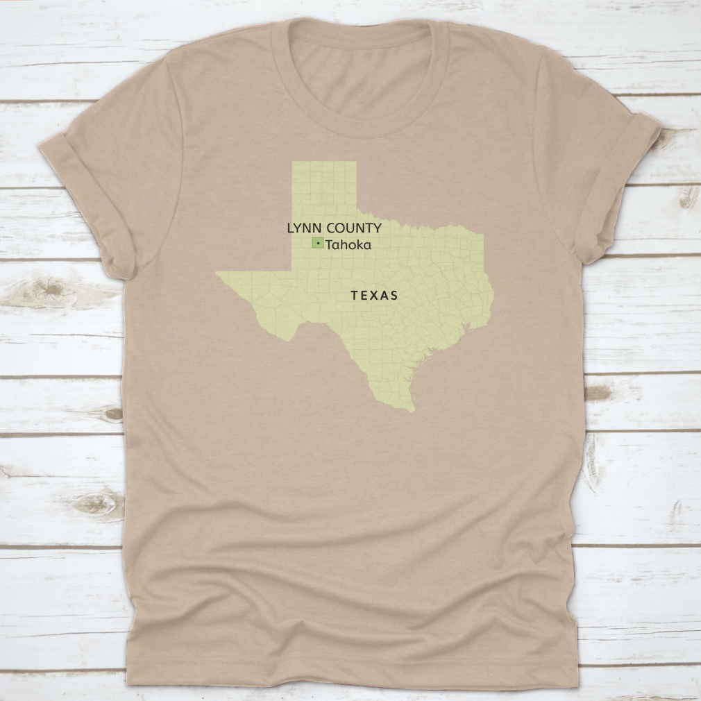 Detailed Texas state map highlighting Lynn County and City of Tahoka, showcasing roads and landmarks.