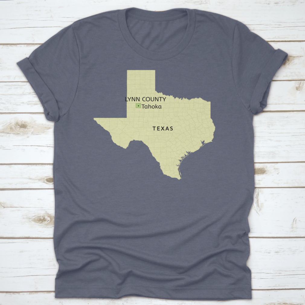 Detailed Texas state map highlighting Lynn County and City of Tahoka, showcasing roads and landmarks.