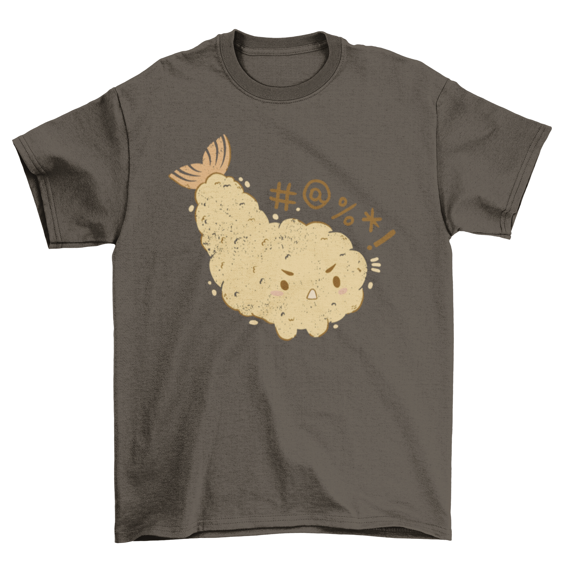 A vibrant t-shirt featuring a mad tempura graphic, showcasing a playful design for food lovers.