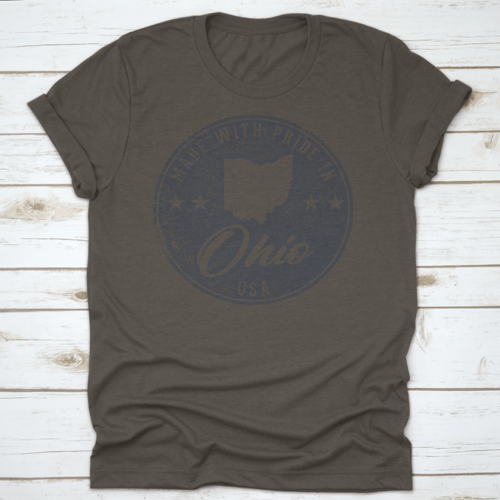 A comfortable Made In Ohio State travel destination shirt featuring a classic fit and high-quality cotton fabric.