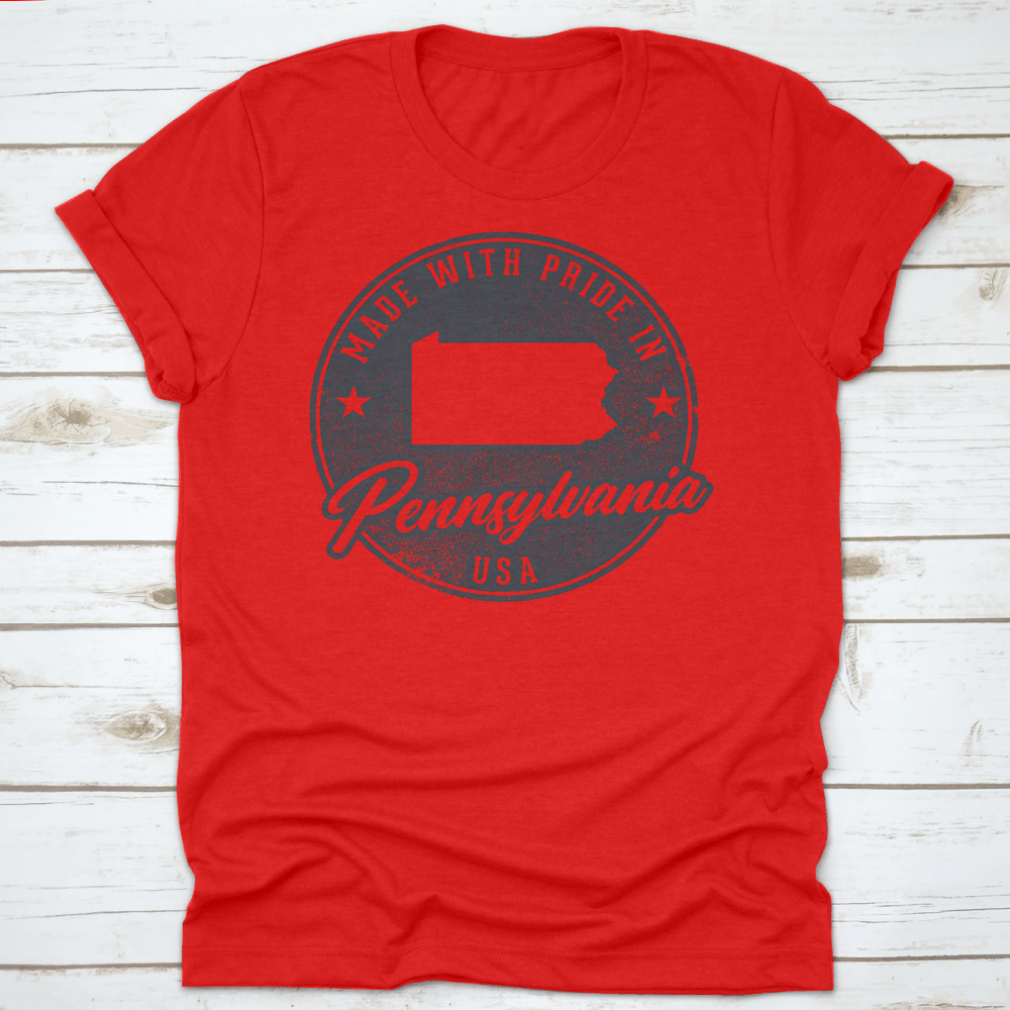 A stylish Made In Pennsylvania T-Shirt featuring a unique vector design, showcasing state pride in a comfortable fit.