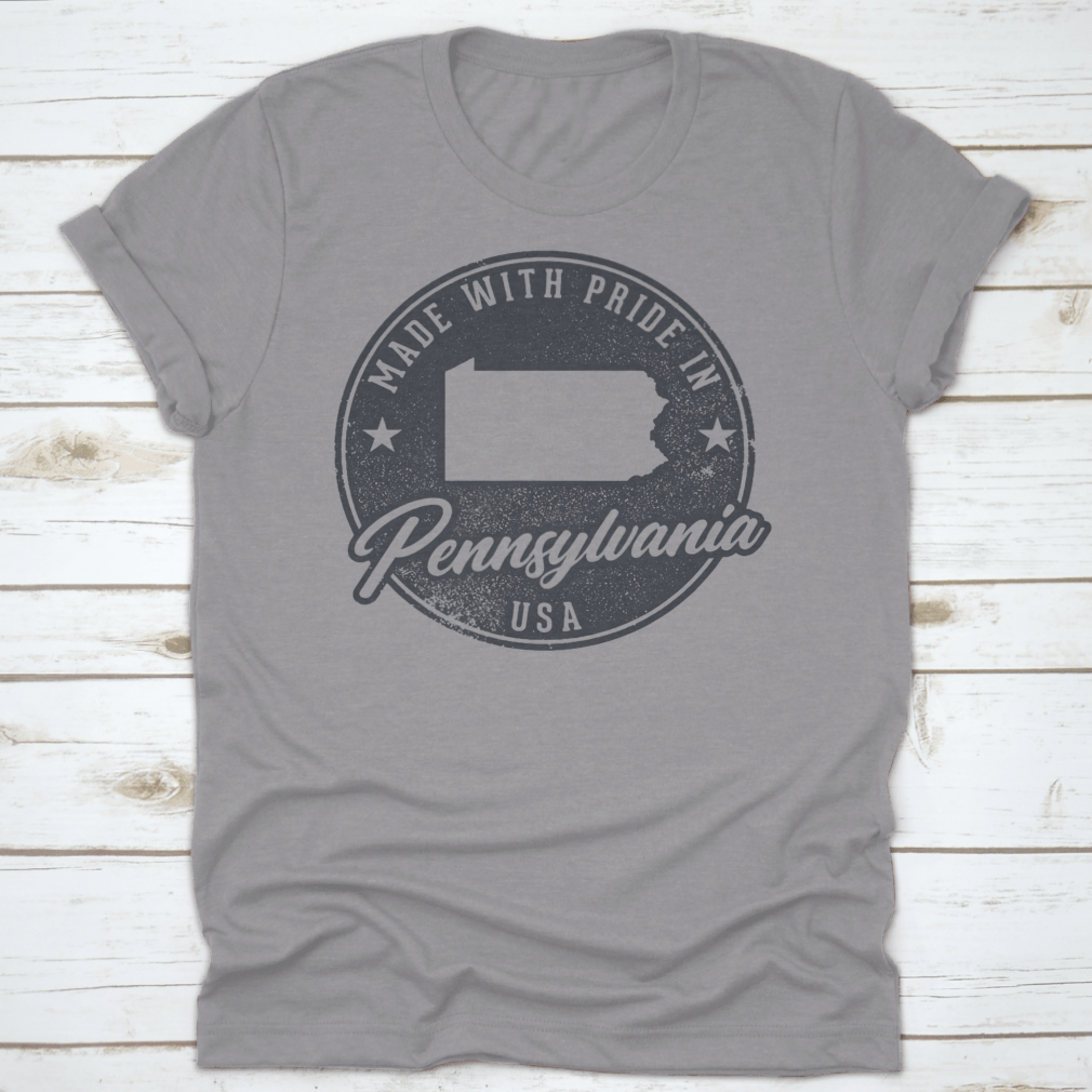 A stylish Made In Pennsylvania T-Shirt featuring a unique vector design, showcasing state pride in a comfortable fit.
