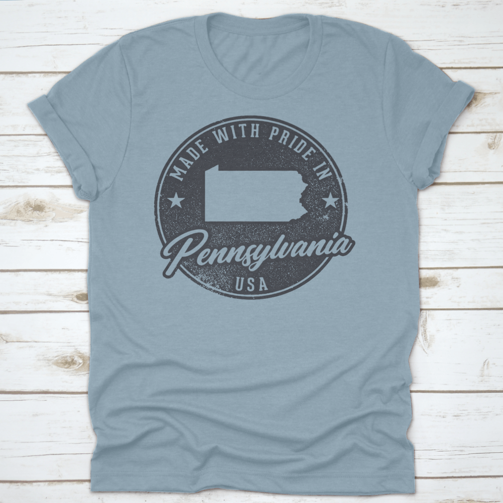 A stylish Made In Pennsylvania T-Shirt featuring a unique vector design, showcasing state pride in a comfortable fit.