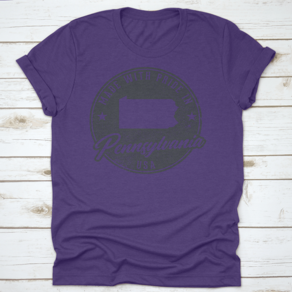 A stylish Made In Pennsylvania T-Shirt featuring a unique vector design, showcasing state pride in a comfortable fit.