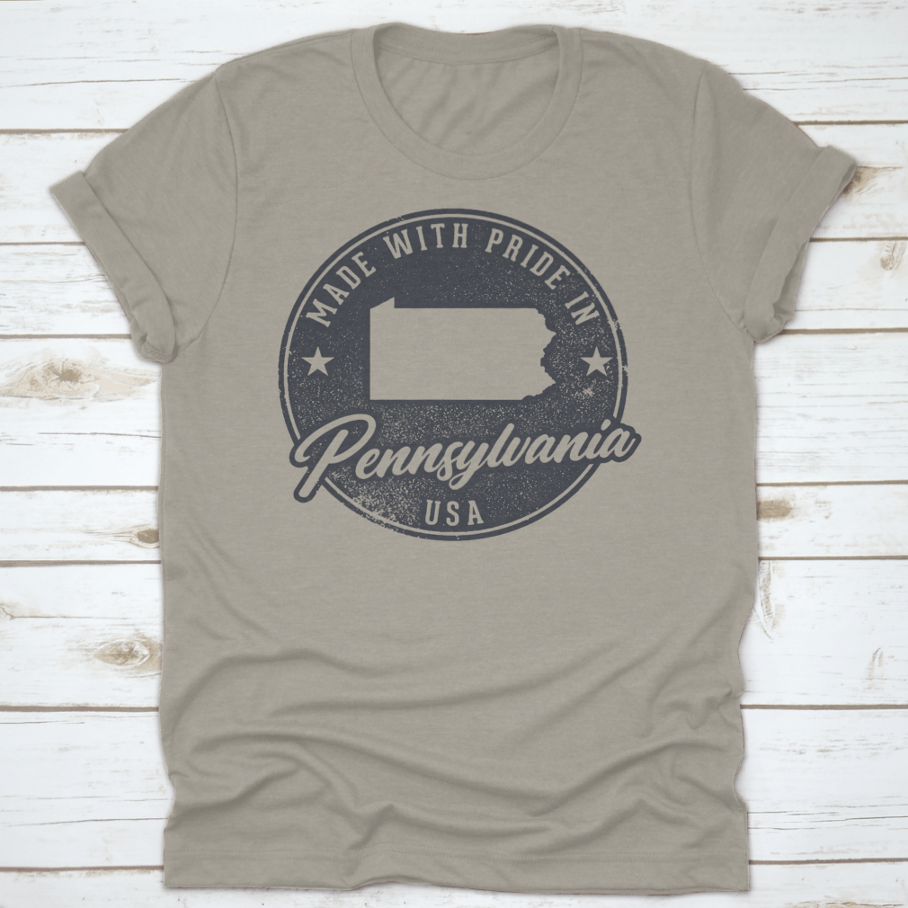 A stylish Made In Pennsylvania T-Shirt featuring a unique vector design, showcasing state pride in a comfortable fit.