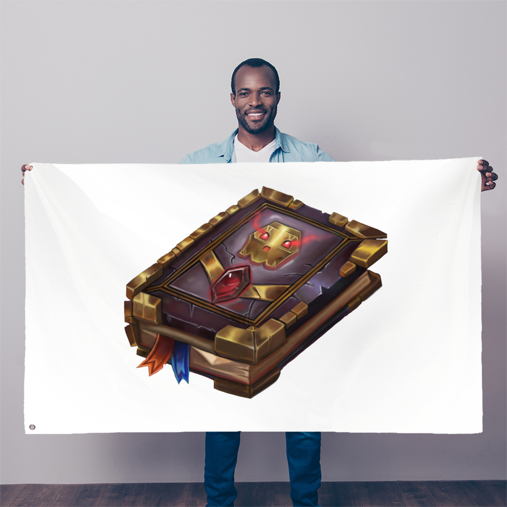 Magic Book Sublimation Flag measuring 5FT x 3FT, made of 100% polyester with vibrant colors and double-stitched edges.