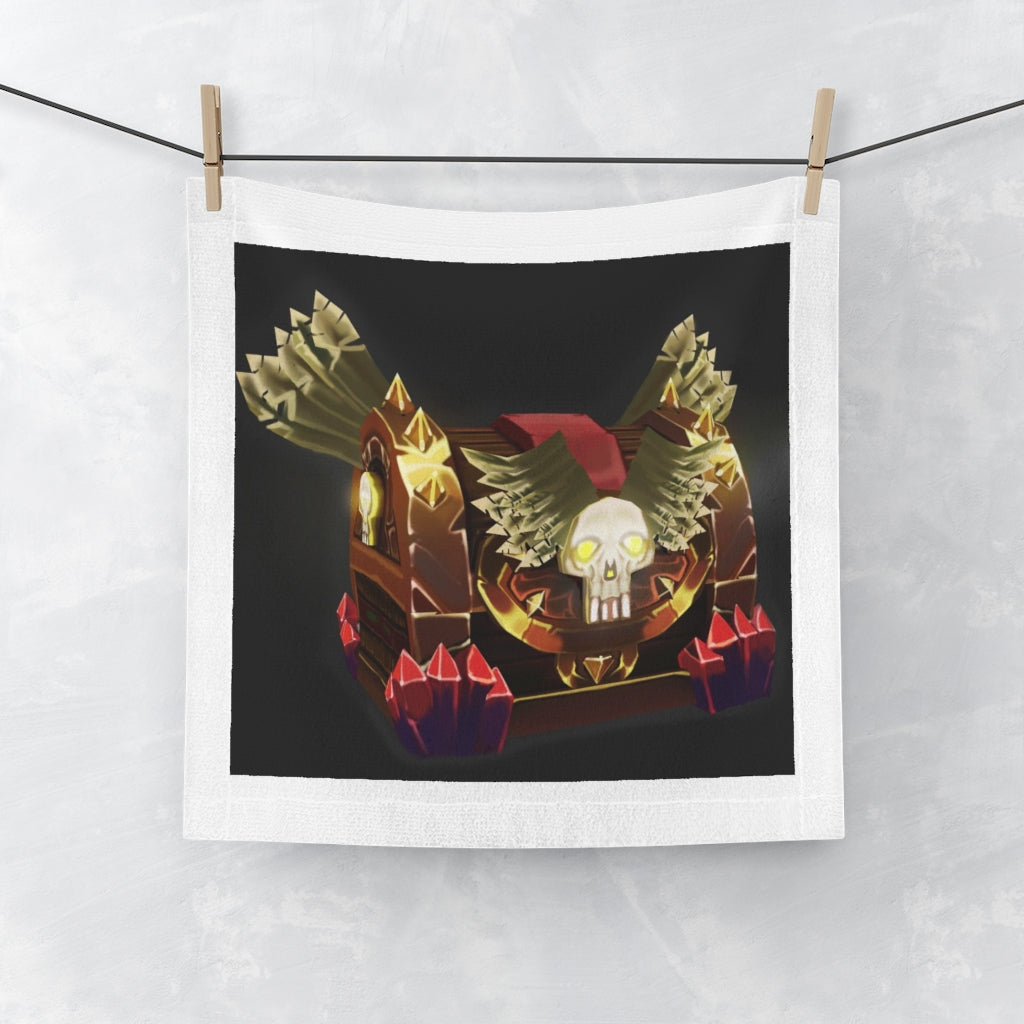 Magic Counter Shield Face Towel featuring a customizable polyester front and soft cotton back, ideal for personal use or gifting.