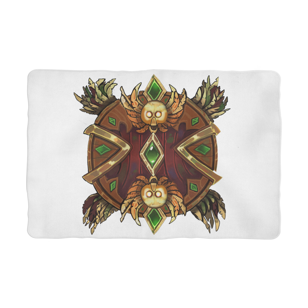 Magic Counter Shield Sublimation Pet Blanket made of soft 100% polyester polar fleece, featuring a white back and vibrant printed design.