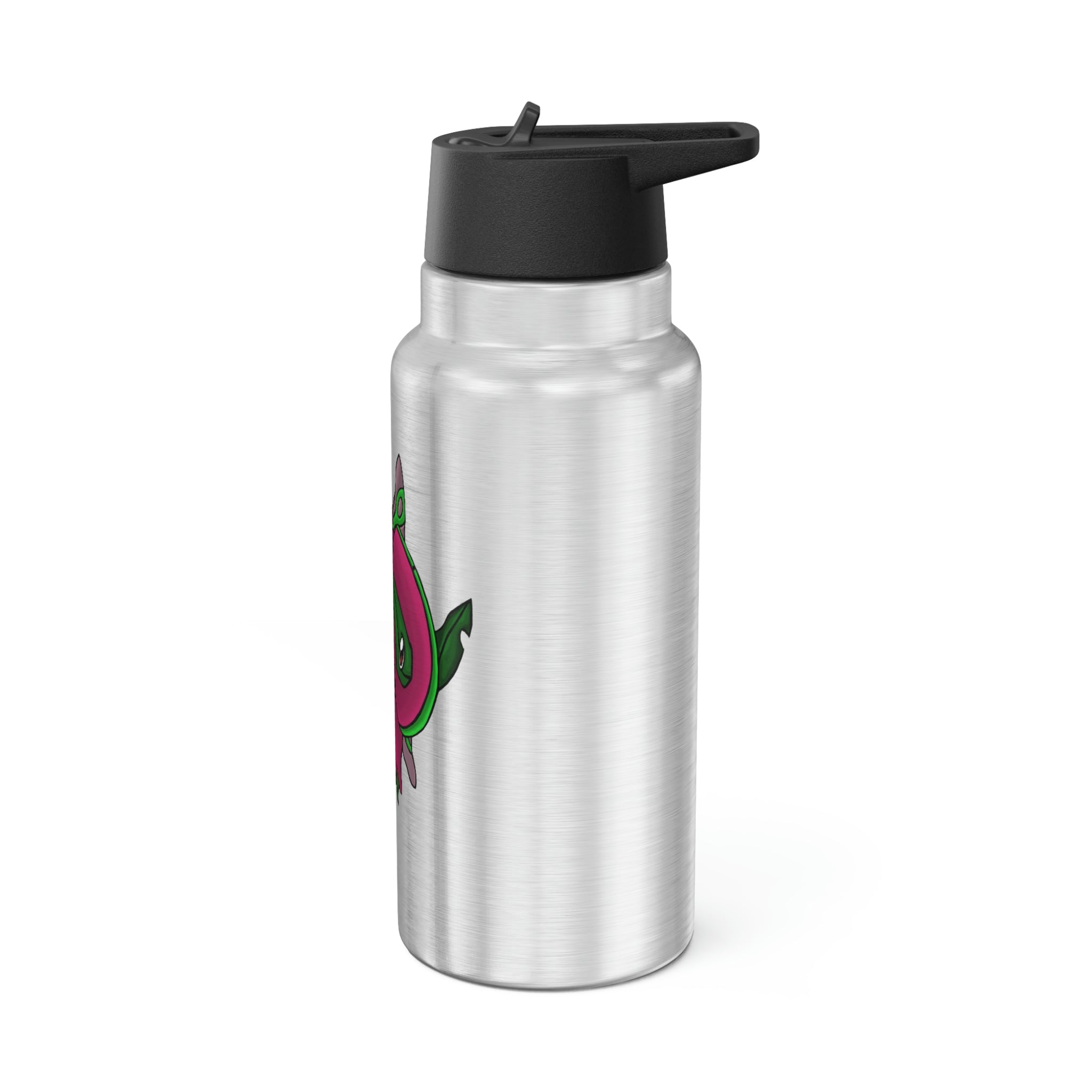 Maigetsu Gator Tumbler, 32oz, stainless steel with a black cap and straw, customizable design.