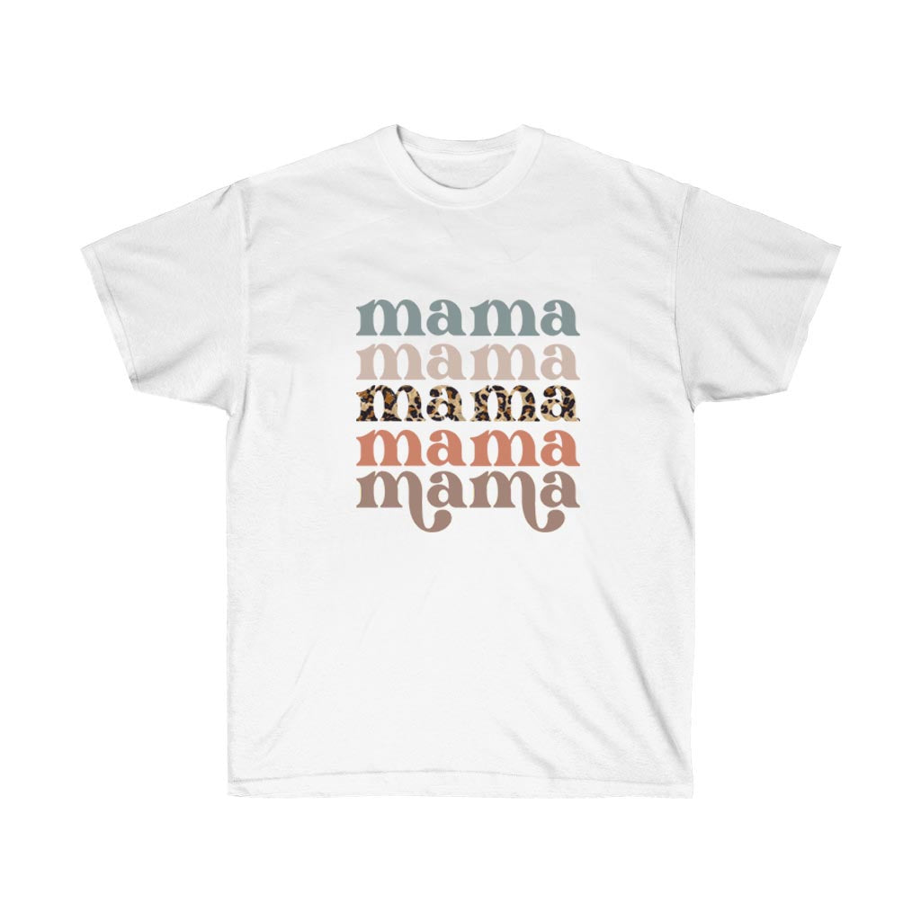 Mama Retro Style T-Shirt featuring a unisex design made from 100% soft cotton with a vibrant vinyl print.