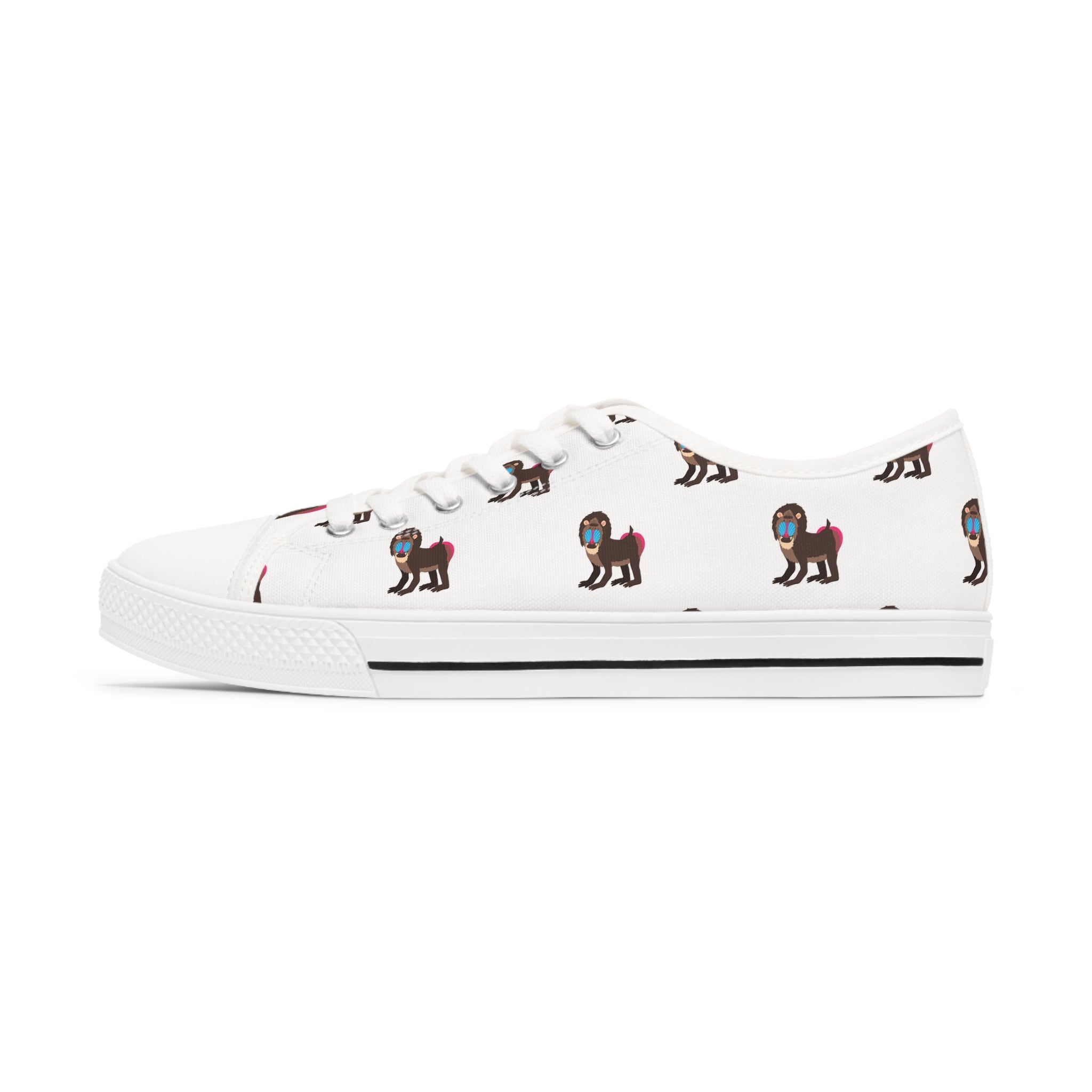 Mandrill Women's Low Top Sneakers in black and white options, showcasing breathable canvas and stylish design.