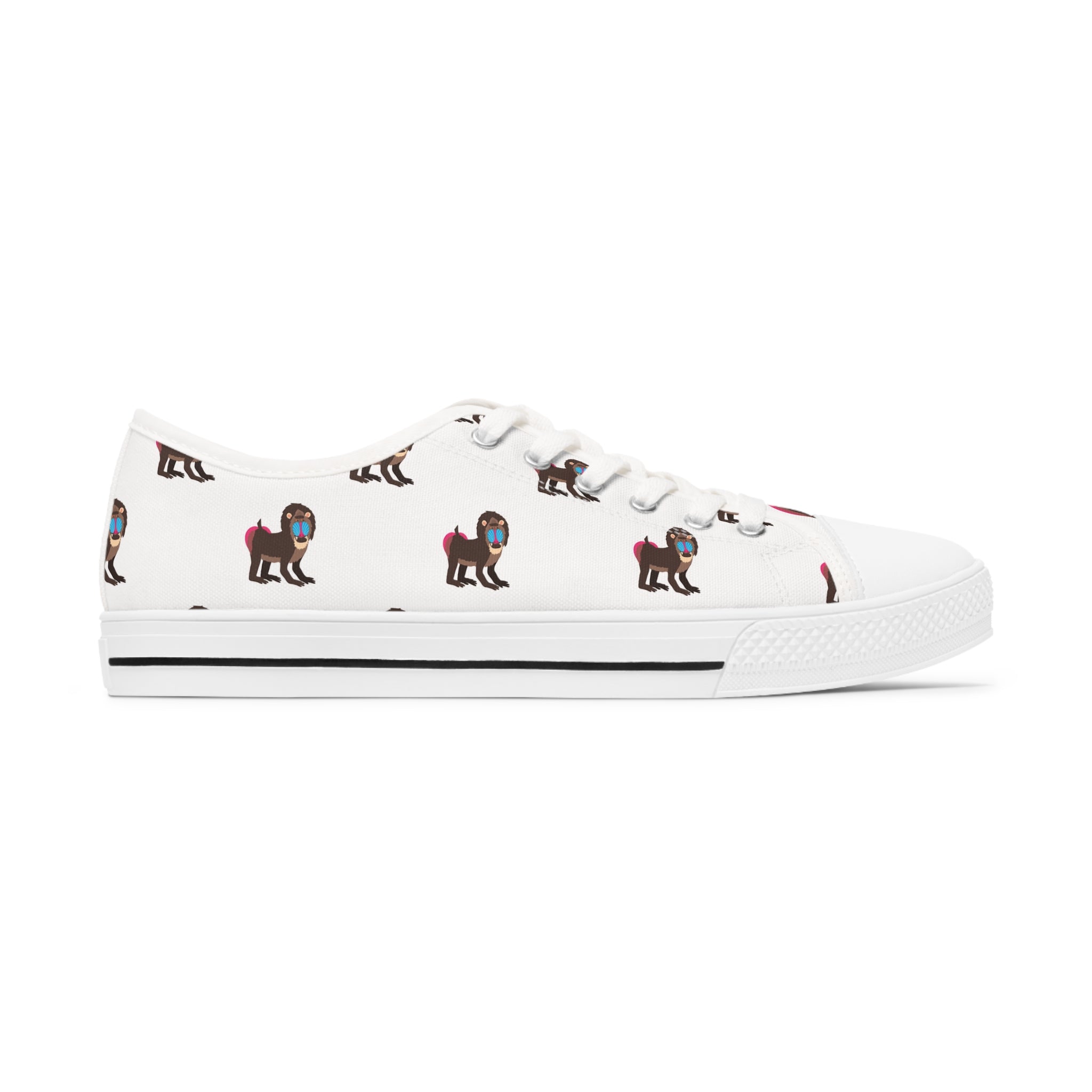 Mandrill Women's Low Top Sneakers in black and white options, showcasing breathable canvas and stylish design.