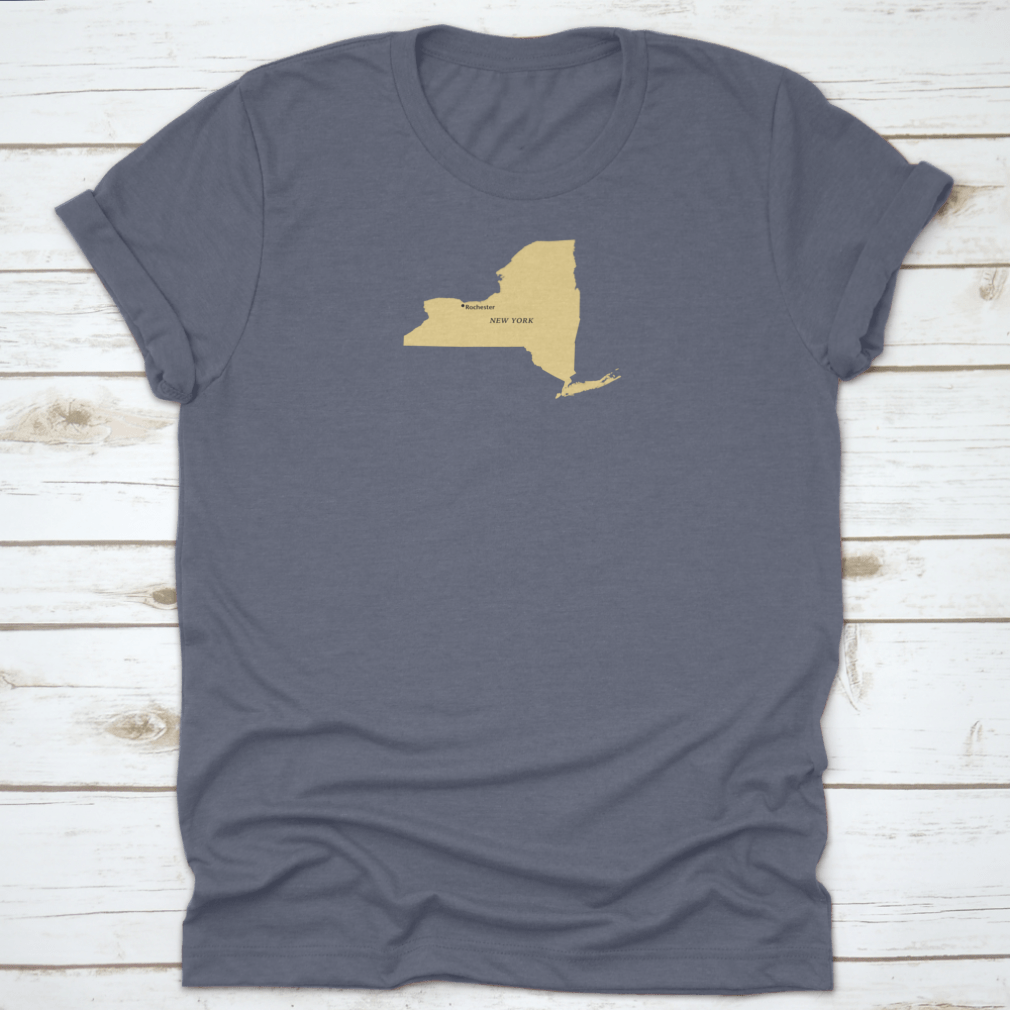 Map illustration showcasing Rochester, New York with a pinned location, featuring vibrant colors and intricate details.