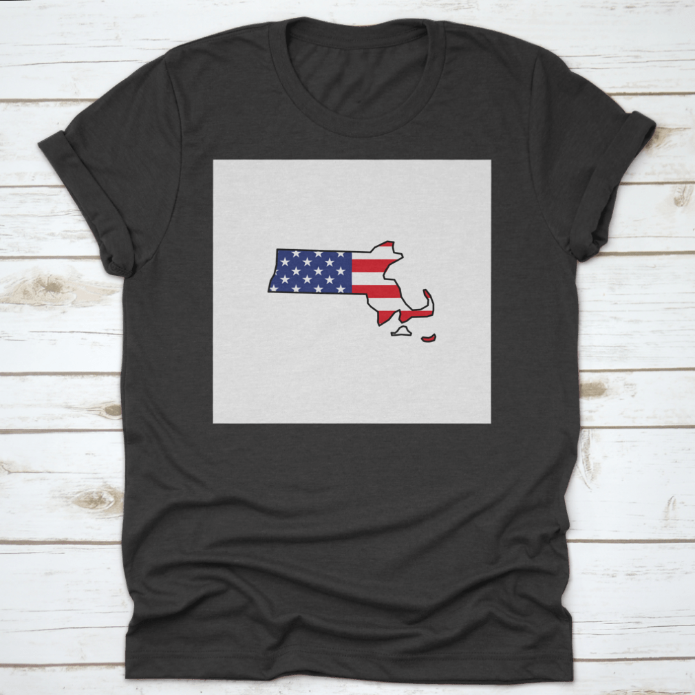 A stylish Massachusetts map icon design on a cotton fabric, showcasing the state's outline and features.