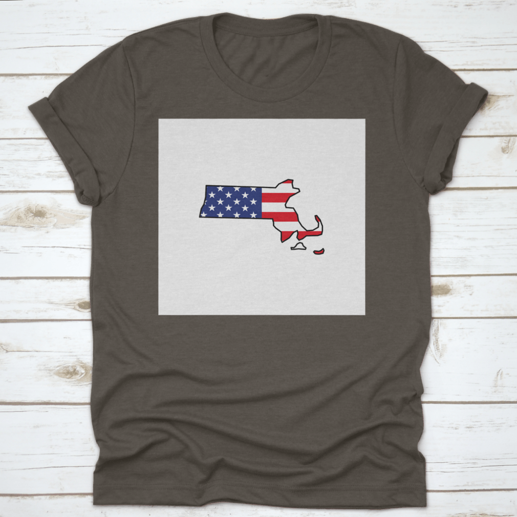 A stylish Massachusetts map icon design on a cotton fabric, showcasing the state's outline and features.