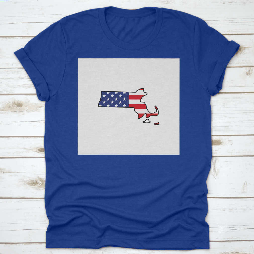 A stylish Massachusetts map icon design on a cotton fabric, showcasing the state's outline and features.