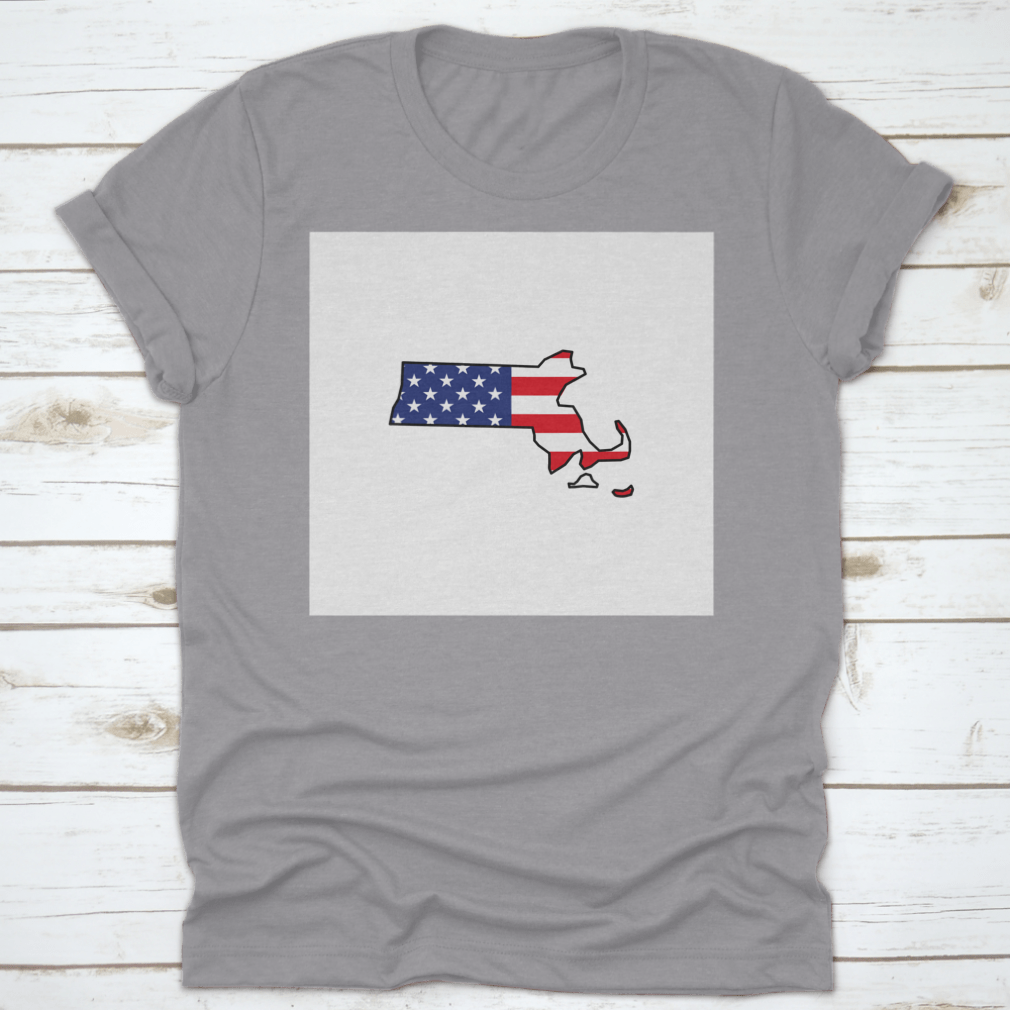 A stylish Massachusetts map icon design on a cotton fabric, showcasing the state's outline and features.