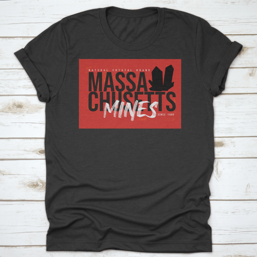 Artistic Massachusetts Mines City T-Shirt featuring a unique vector illustration design, made from 100% cotton for comfort.