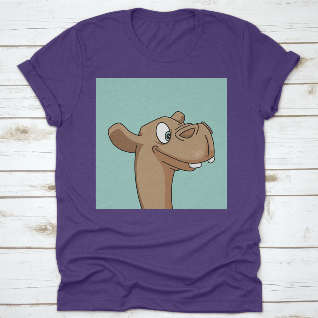 A stylish t-shirt featuring a unique mascot illustration design, made from 100% cotton for comfort.