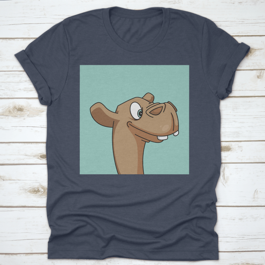 A stylish t-shirt featuring a unique mascot illustration design, made from 100% cotton for comfort.