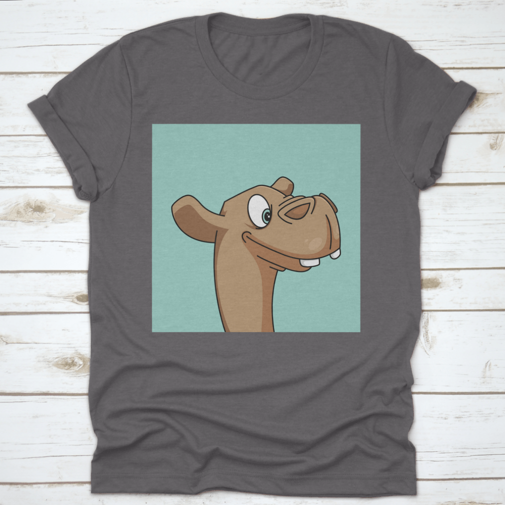 A stylish t-shirt featuring a unique mascot illustration design, made from 100% cotton for comfort.