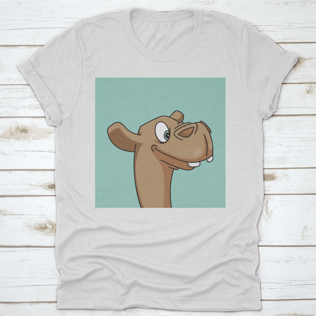 A stylish t-shirt featuring a unique mascot illustration design, made from 100% cotton for comfort.