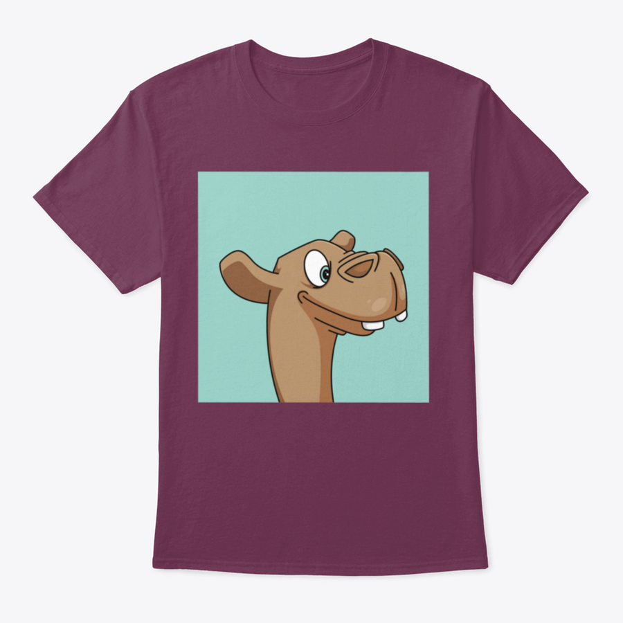A stylish t-shirt featuring a unique mascot illustration design, made from 100% cotton for comfort.