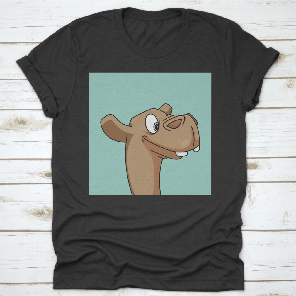 A stylish t-shirt featuring a unique mascot illustration design, made from 100% cotton for comfort.