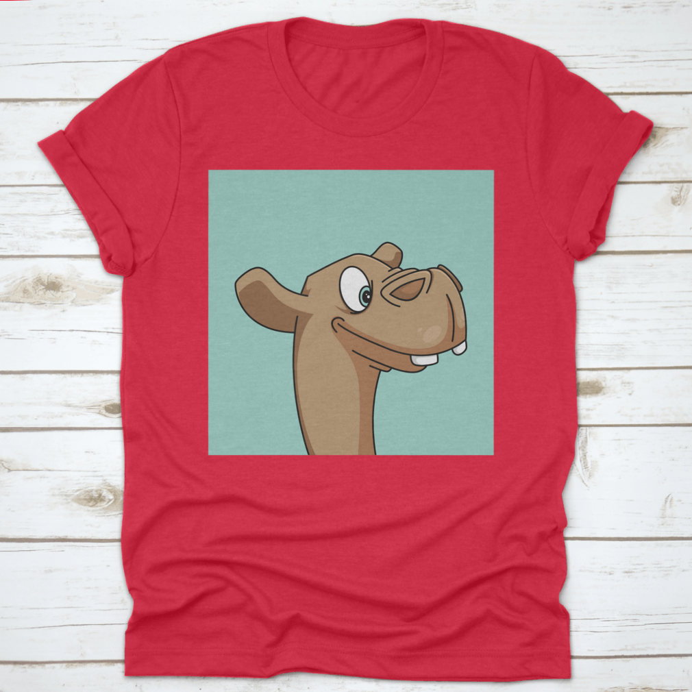 A stylish t-shirt featuring a unique mascot illustration design, made from 100% cotton for comfort.
